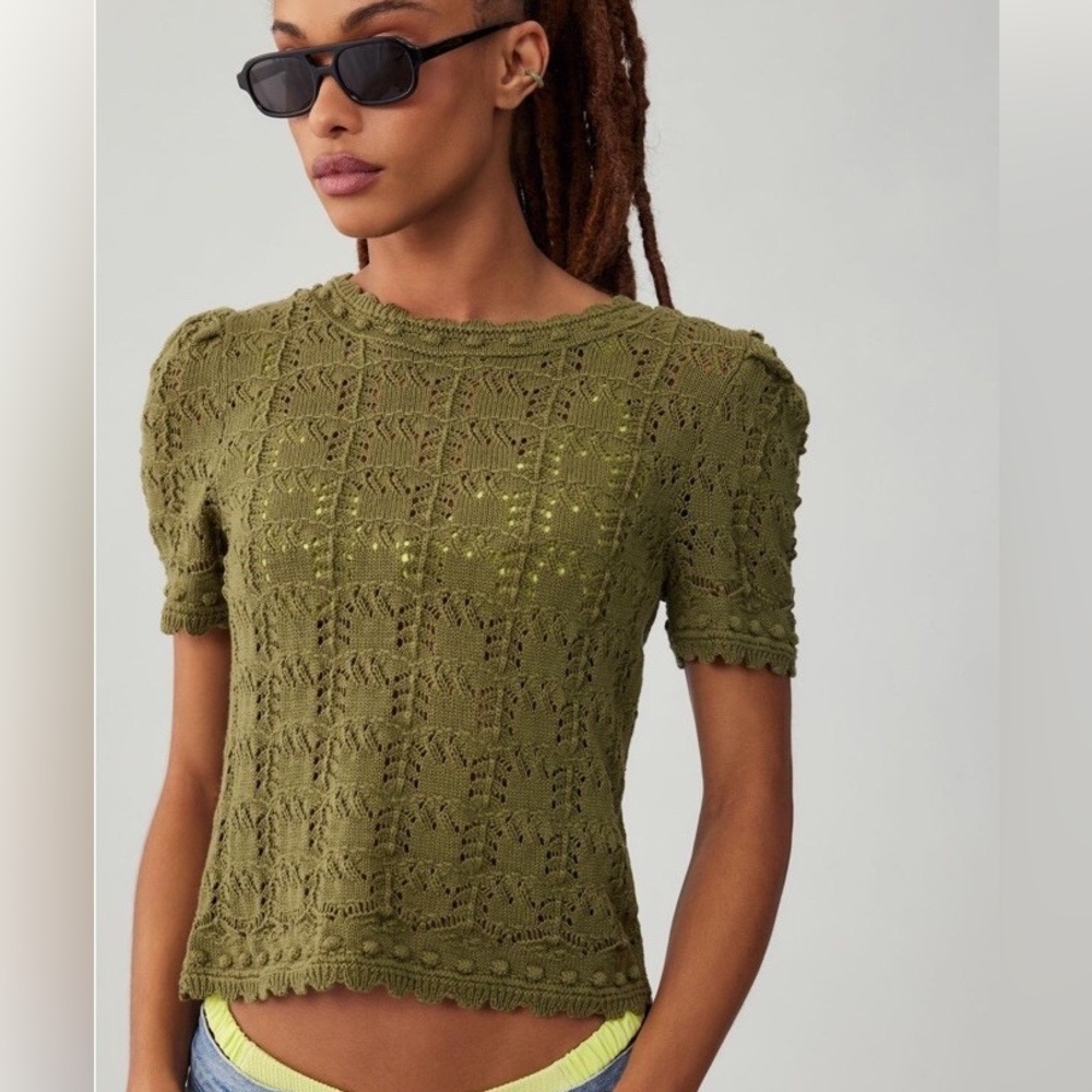 By Anthropologie Pointelle Sweater Tee